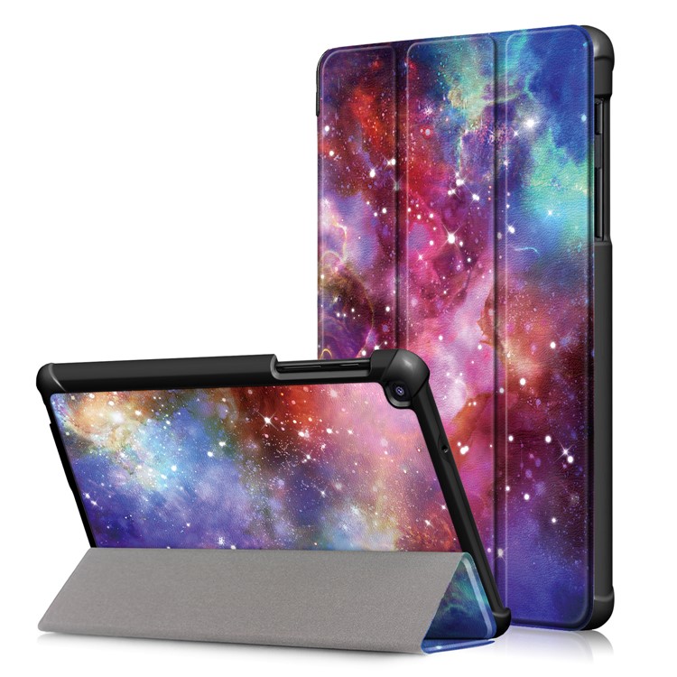 Pattern Printing Tri-fold Stand PU Leather Cover for Samsung Galaxy Tab A 8 (2019) SM-P200/P205 - Universe-1