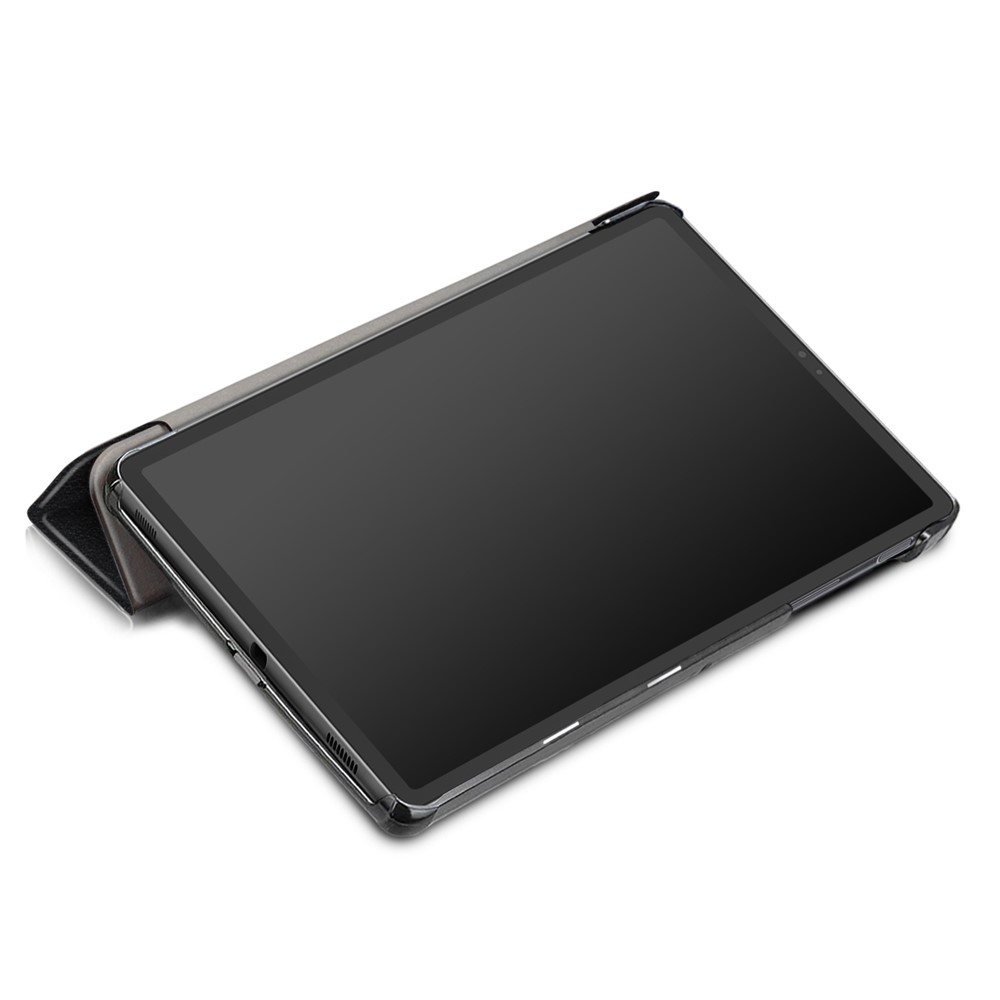 Étui Intelligent en Cuir PU Avec Support de Support à Trois Fois Pour Samsung Galaxy Tab S5e Sm-t720 / Sm-t725 - le Noir