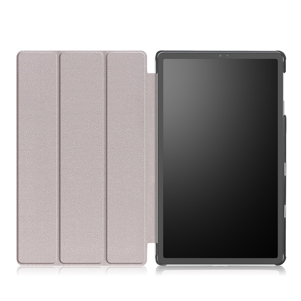 Étui Intelligent en Cuir PU Avec Support de Support à Trois Fois Pour Samsung Galaxy Tab S5e Sm-t720 / Sm-t725 - le Noir