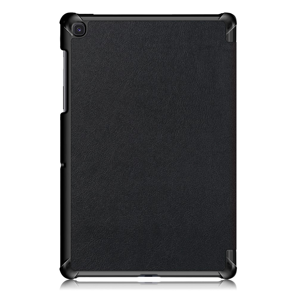 Étui Intelligent en Cuir PU Avec Support de Support à Trois Fois Pour Samsung Galaxy Tab S5e Sm-t720 / Sm-t725 - le Noir