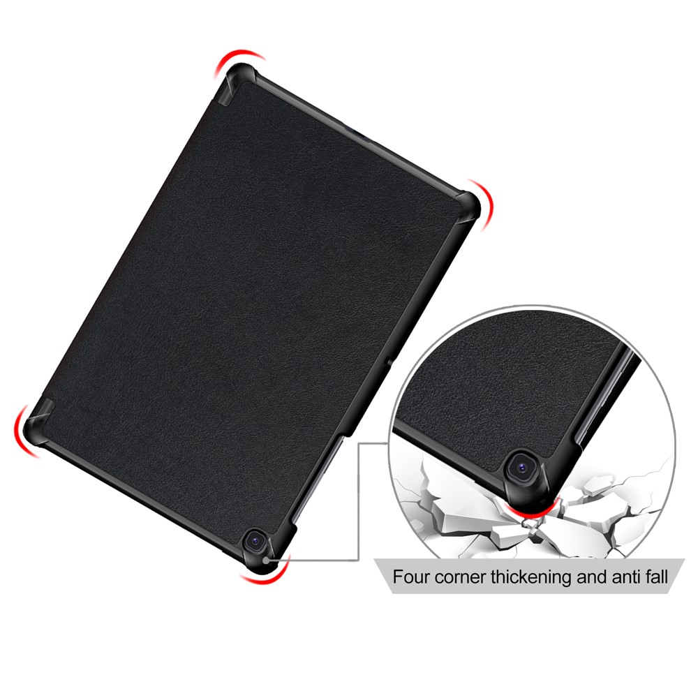 Case Inteligente de Cuero PU Con Soporte Trifoliente Estable Para Samsung Galaxy Tab S5e SM-T720/SM-T725 - Negro-7