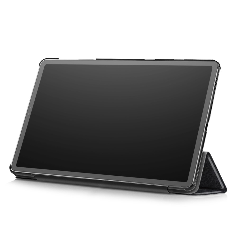 Caso Inteligente de Couro PU Com Suporte de Três Dobras Estáveis ​​para o Samsung Galaxy Tab S5e SM-T720/SM-T725 - Preto