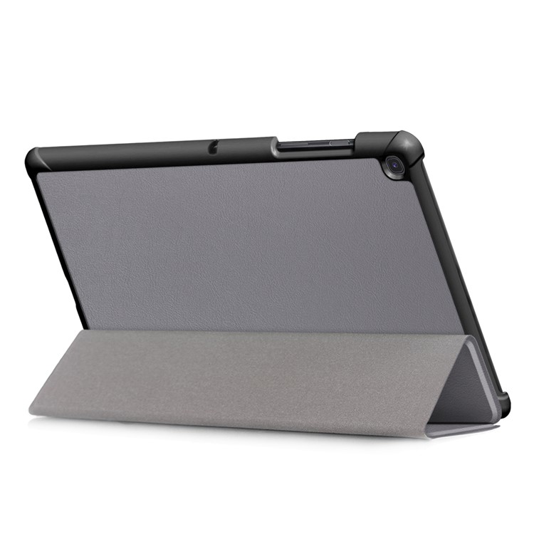 PU Leder Smart Case Mit Stabilem Dreifachem Stand Für Samsung Galaxy Tab S5e SM-T720/SM-T725 - Grau