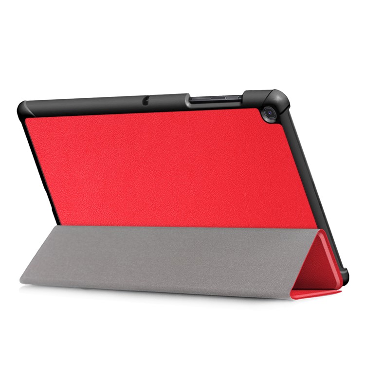 PU Leder Smart Case Mit Stabilem Dreifachem Stand Für Samsung Galaxy Tab S5e SM-T720/SM-T725 - Rot-6