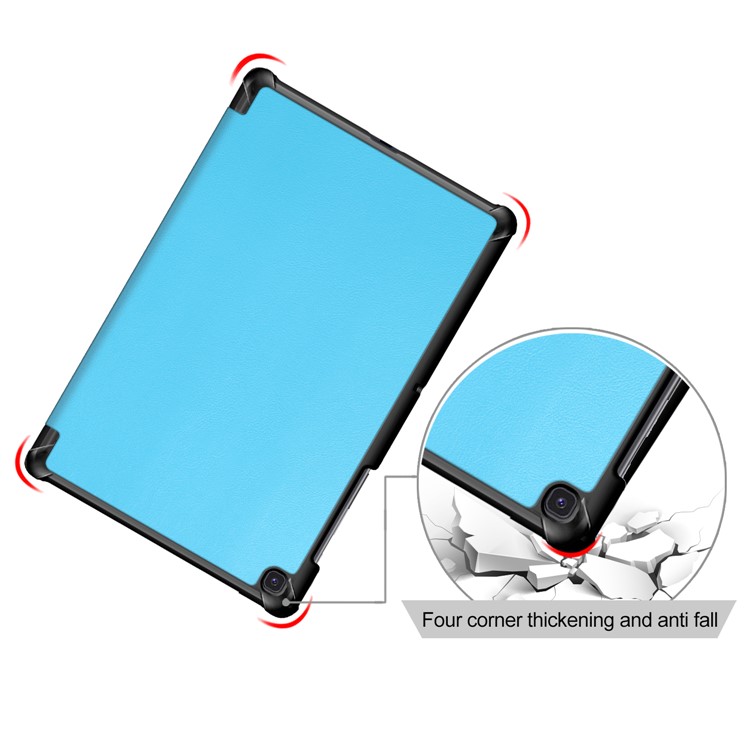 PU Leather Smart Case with Tri-fold Stand for Samsung Galaxy Tab S5e SM-T720/SM-T725 - Sky Blue-5