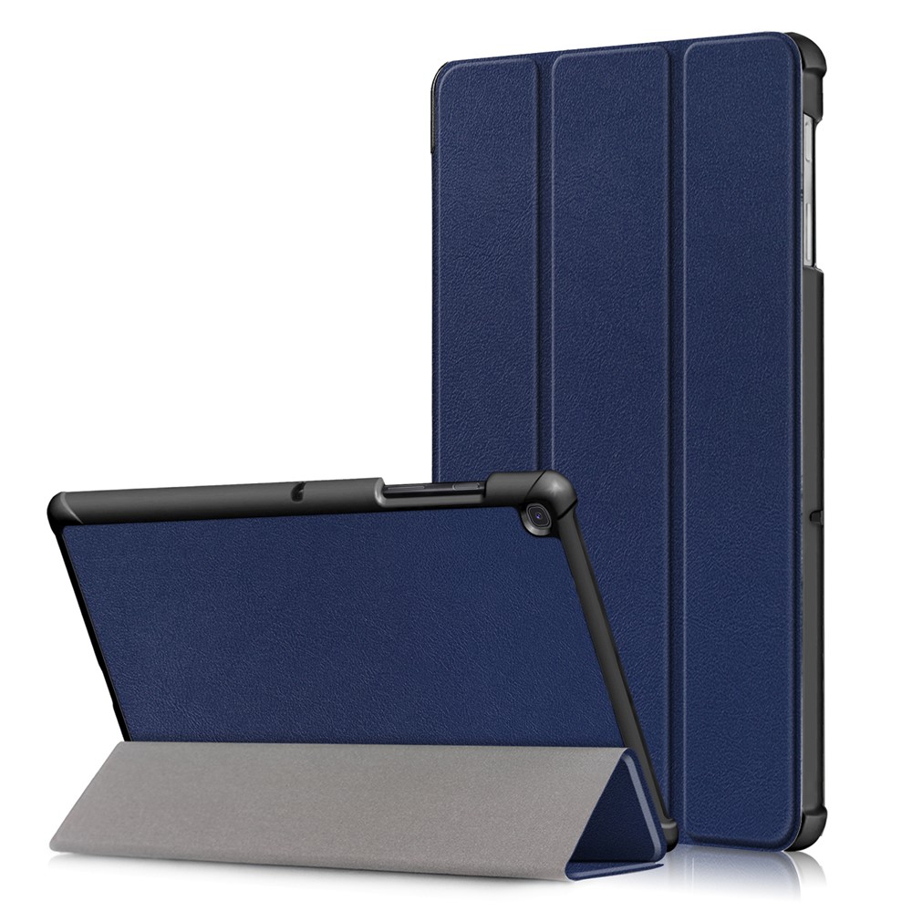 PU Leather Smart Case with Tri-fold Stand for Samsung Galaxy Tab S5e SM-T720/SM-T725 - Dark Blue-1