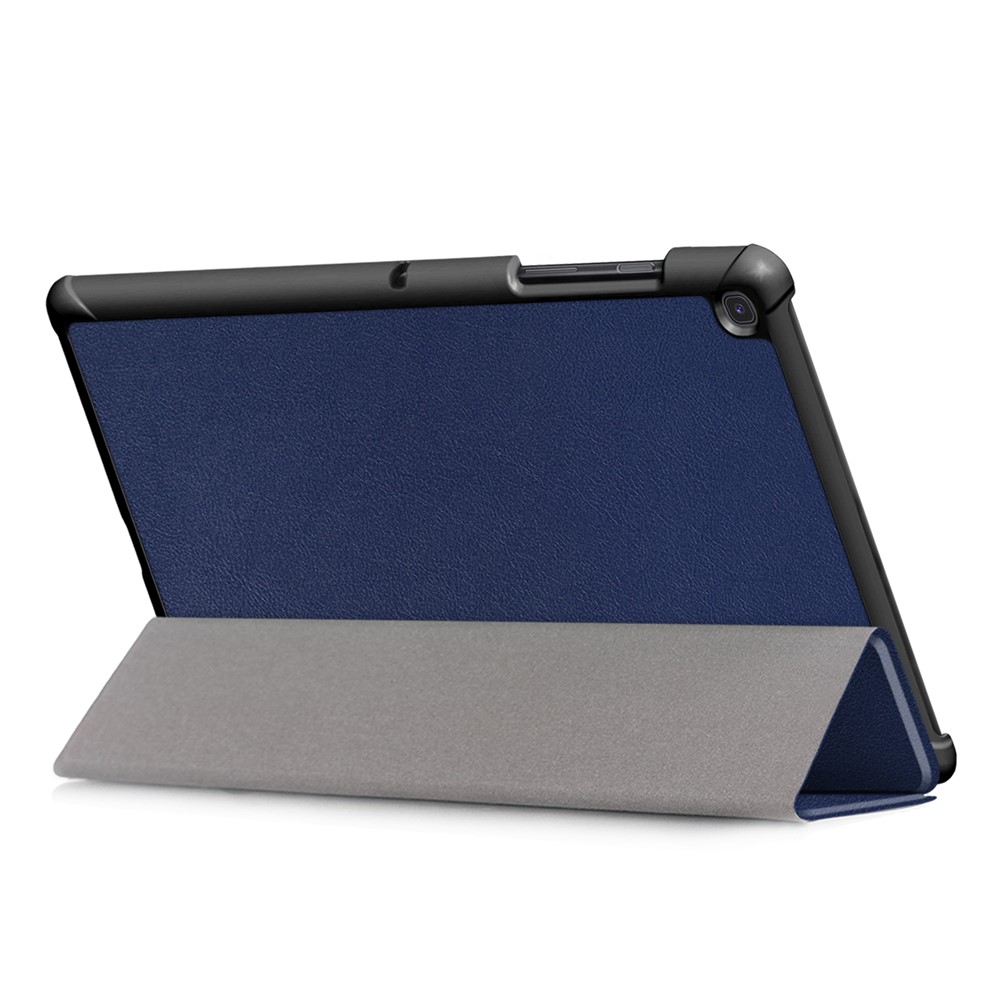 PU Leather Smart Case with Tri-fold Stand for Samsung Galaxy Tab S5e SM-T720/SM-T725 - Dark Blue-6
