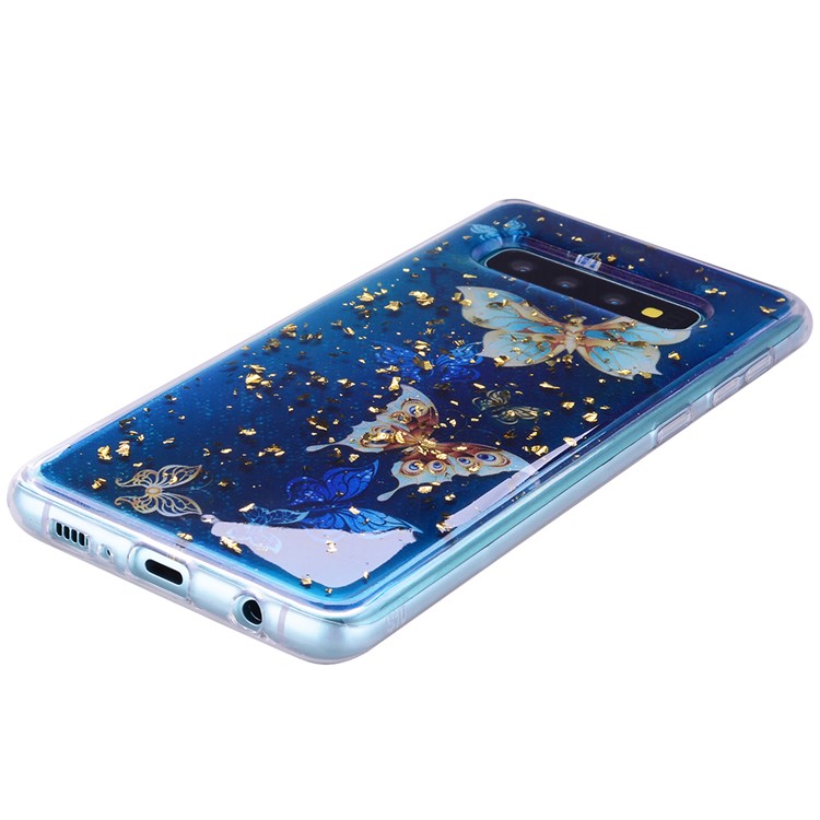 Glitter Sequins Inlaid Patterned TPU Phone Cover for Samsung Galaxy S10 Plus - Butterflies-7