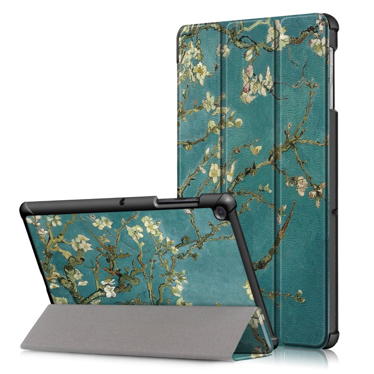 Pattern Printing Tri-fold Stand PU Leather Smart Case for Samsung Galaxy Tab S5e SM-T720/SM-T725 - Wintersweet-1