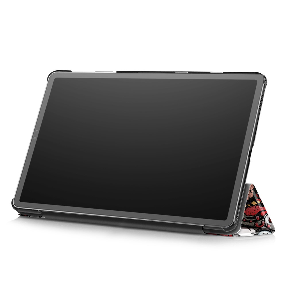 Case Inteligente de Cuero PU Para Samsung Galaxy Tab S5e SM-T720/SM-T725 Impresión de Patrones Tri-fold Stand Cubierta - Patrón de Graffiti