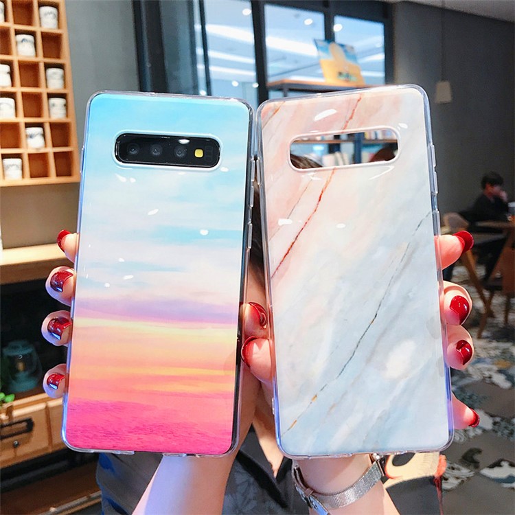 Marble Pattern IMD Glossy TPU Case for Samsung Galaxy S10 Plus - Style D-2
