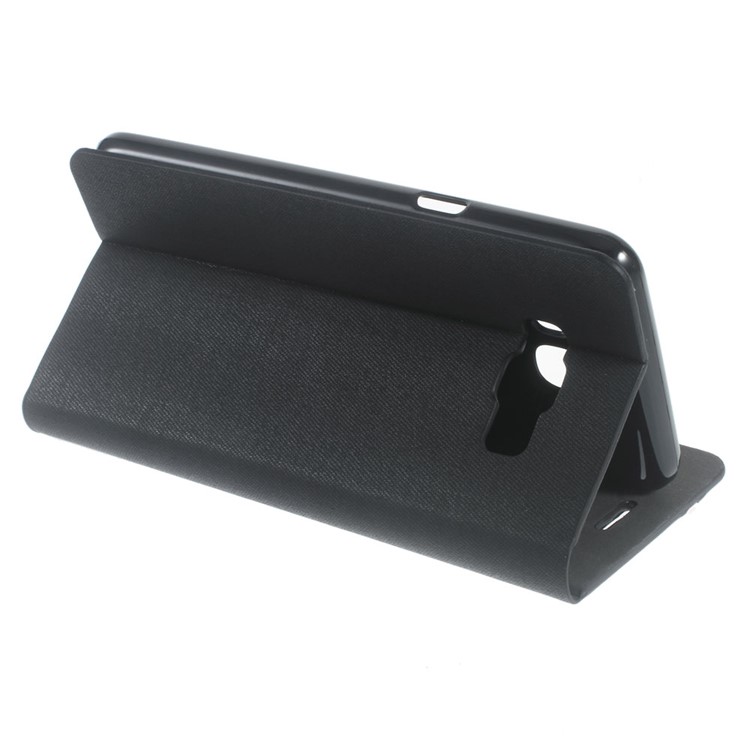 Dual-color Card Holder Leather Stand Phone Case for Samsung Galaxy J7 (2016) J710 - Black-5