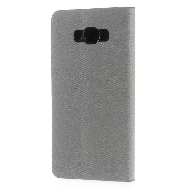 Dual-color Card Holder Leather Phone Case with Stand for Samsung Galaxy J7 (2016) J710 - Grey-2