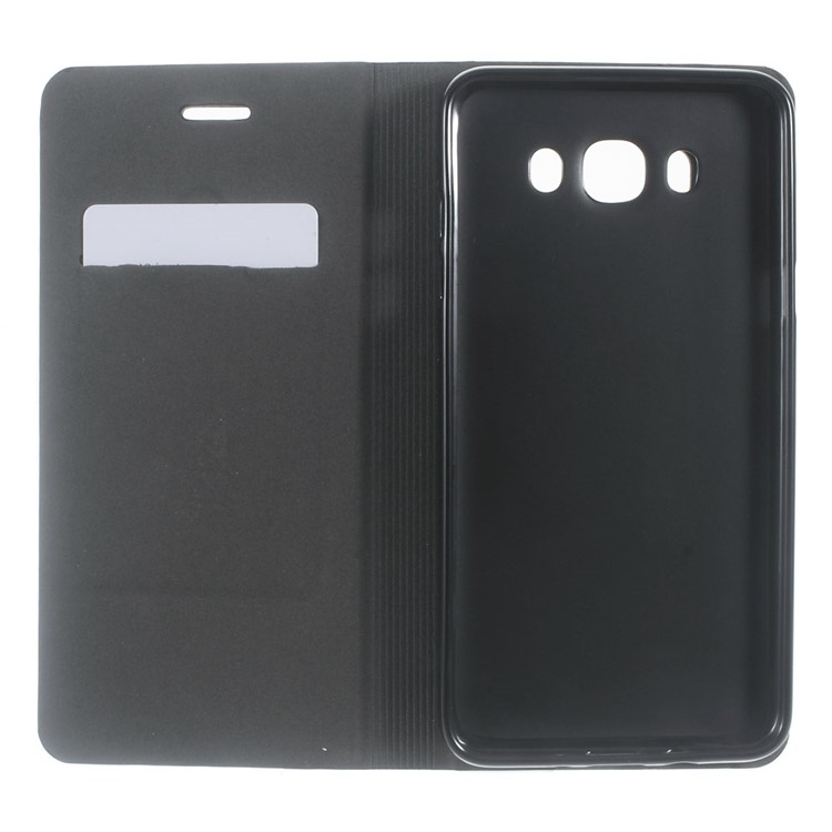 Dual-color Card Holder Leather Phone Case with Stand for Samsung Galaxy J7 (2016) J710 - Grey-4