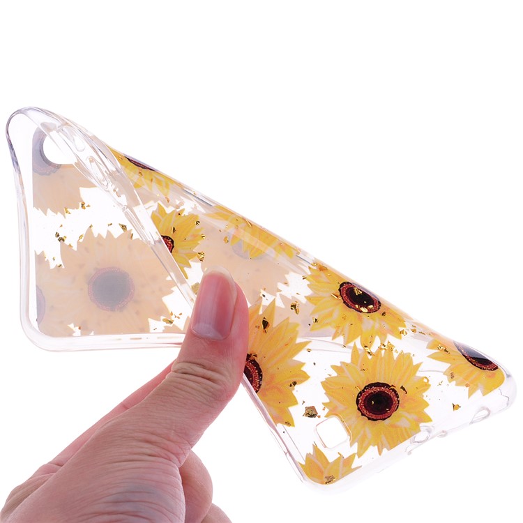 Glitter Sequins Inlaid Patterned TPU Phone Cover for Samsung Galaxy A10 - Sunflowers-5