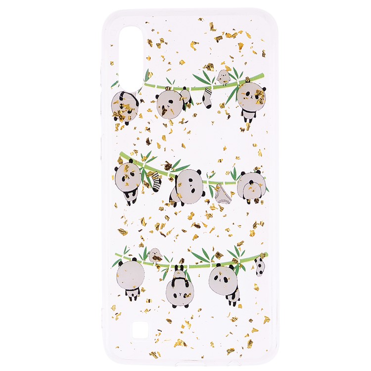 Glitter Sequins Inlaid Patterned TPU Phone Cover for Samsung Galaxy A10 - Pandas-2