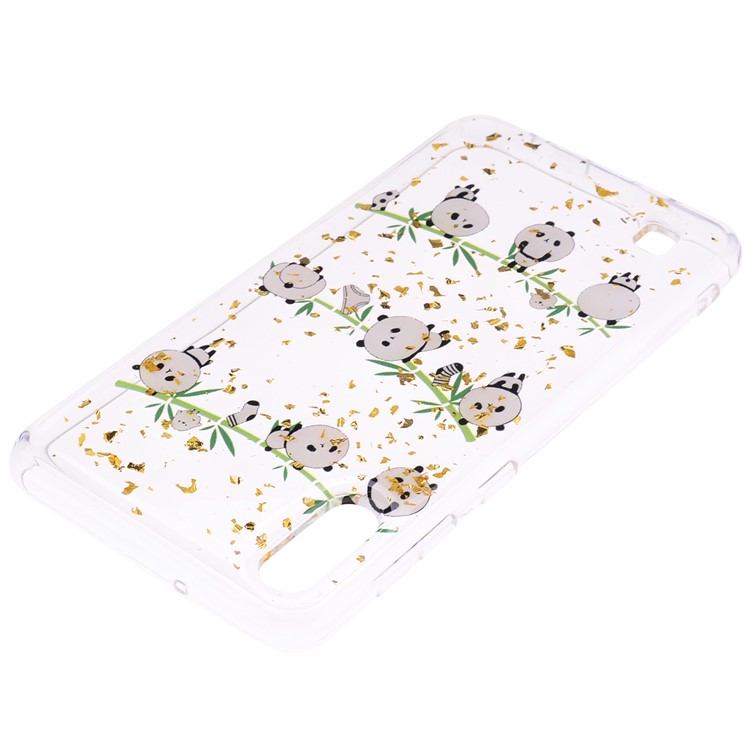 Glitter Sequins Inlaid Patterned TPU Phone Cover for Samsung Galaxy A10 - Pandas-4