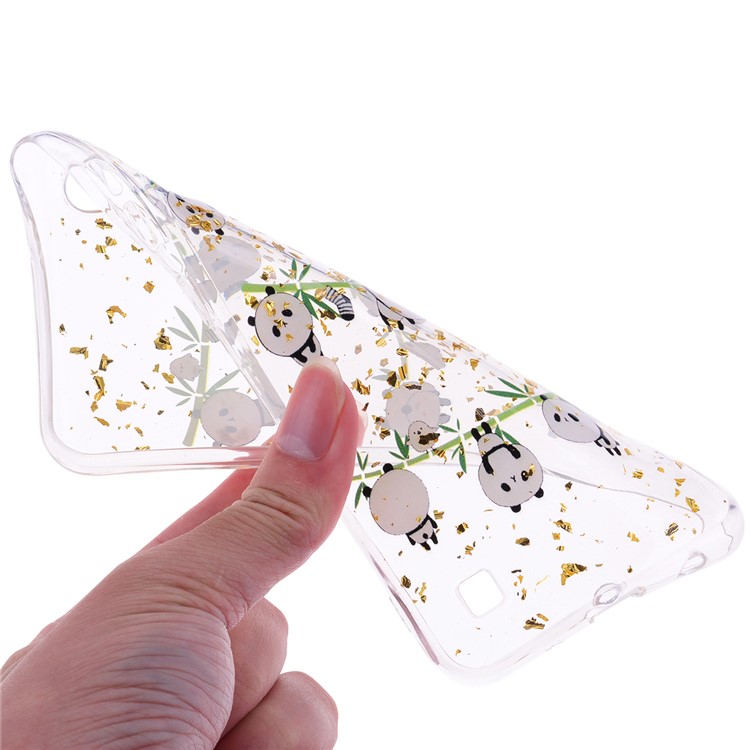 Glitter Sequins Inlaid Patterned TPU Phone Cover for Samsung Galaxy A10 - Pandas-5