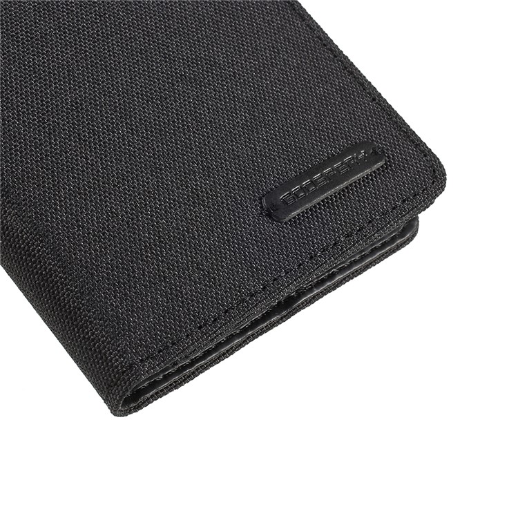 MERCURY GOOSPERY Canvas Diary Leather Wallet Phone Cover for Samsung Galaxy A10 - Black-4