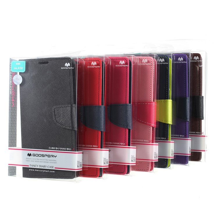 MERCURY GOOSPERY Leather Wallet Case for Samsung Galaxy A50 - Black-10