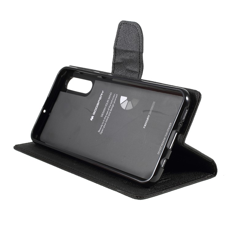 MERCURY GOOSPERY Leather Wallet Case for Samsung Galaxy A50 - Black-7