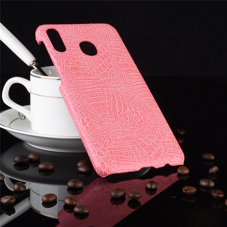 Crocodile Texture PU Leather Coated PC Hard Cover for Samsung Galaxy A20e - Pink-2