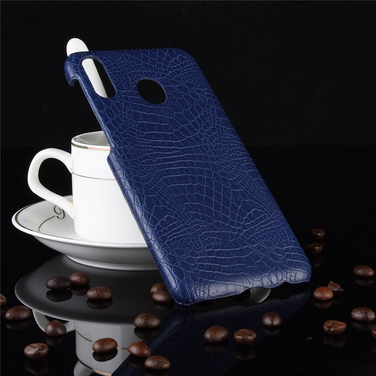 Crocodile Texture PU Leather Coated PC Hard Cover for Samsung Galaxy A20e - Dark Blue-2