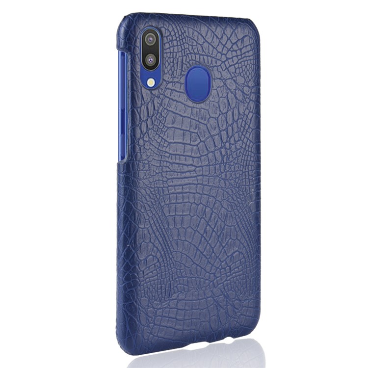 Crocodile Texture PU Leather Coated PC Hard Cover for Samsung Galaxy A20e - Dark Blue-4