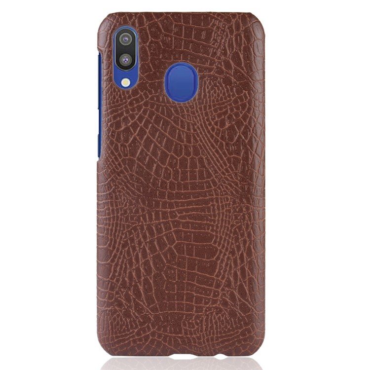 Crocodile Texture PU Leather Coated PC Hard Cover for Samsung Galaxy A20e - Brown-2