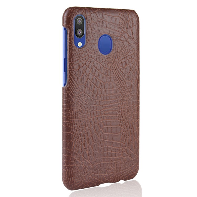 Crocodile Texture PU Leather Coated PC Hard Cover for Samsung Galaxy A20e - Brown-3