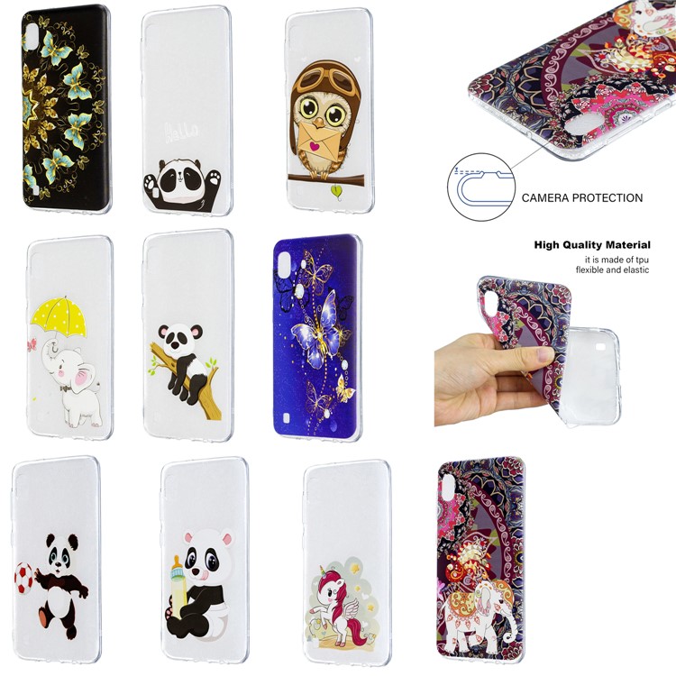 Cartoon Pattern Printing Soft TPU Cell Phone Case for Samsung Galaxy A10 - Black Butterfly-6