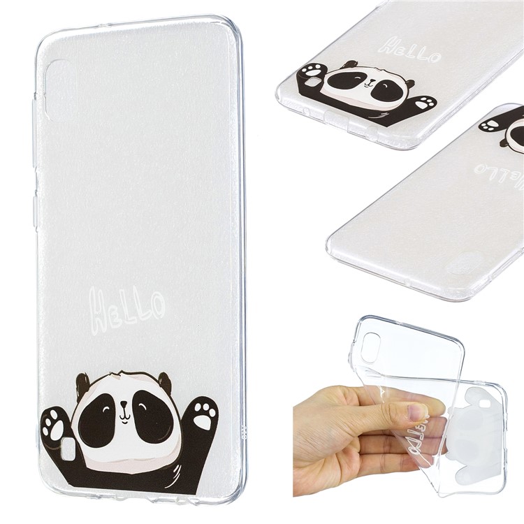 Cartoon Pattern Printing Soft TPU Cell Phone Case for Samsung Galaxy A10 - Panda-1
