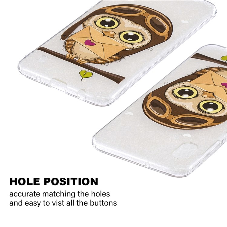 Cartoon Pattern Printing Soft TPU Cell Phone Case for Samsung Galaxy A10 - Owl-2