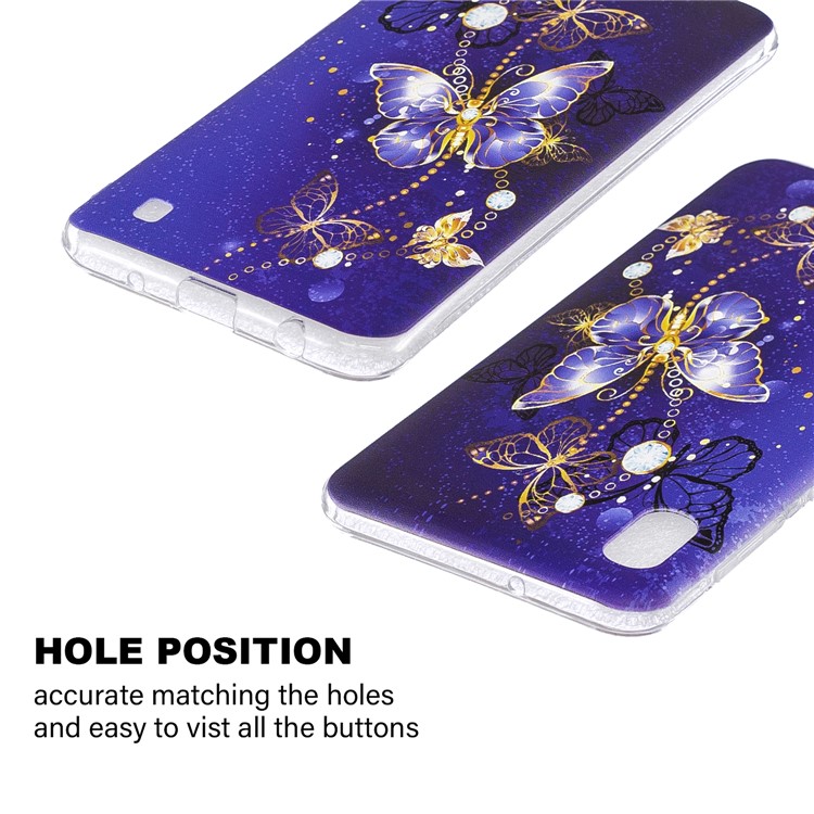 Teste Padrão Dos Desenhos Animados Que Imprime O Caso Macio Do Telemóvel De TPU Para A Galáxia A10 De Samsung - Borboleta Azul-2