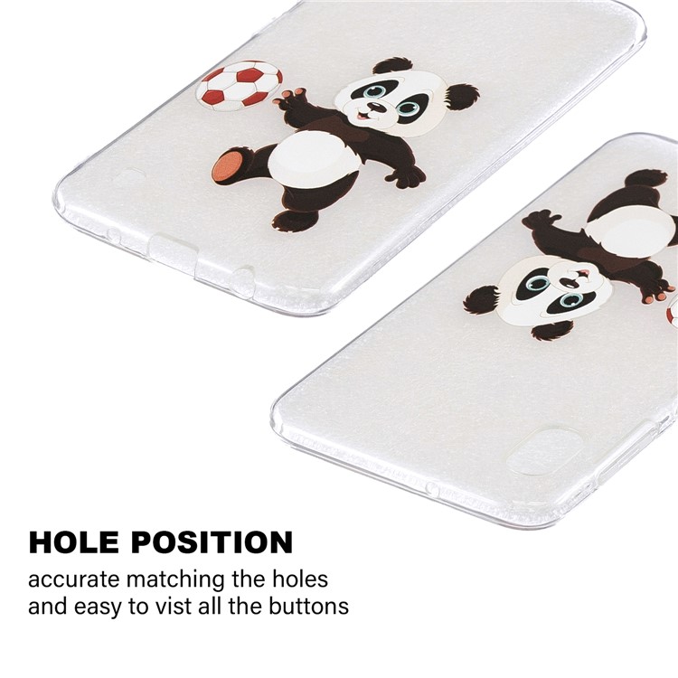 Modello Del Fumetto Che Stampa La Cassa Molle Del Telefono Delle Cellule Di TPU Per La Galassia A10 Di Samsung - Panda Di Calcio-2