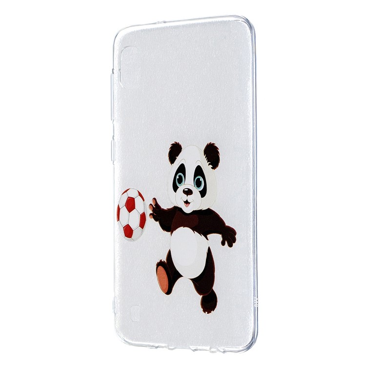 Modello Del Fumetto Che Stampa La Cassa Molle Del Telefono Delle Cellule Di TPU Per La Galassia A10 Di Samsung - Panda Di Calcio-5