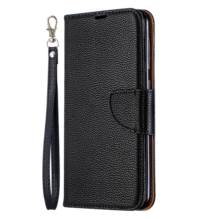Litchi-Haut PU-Lederständer-Mappenkasten Für Samsung-Galaxie A50 - Schwarz-2