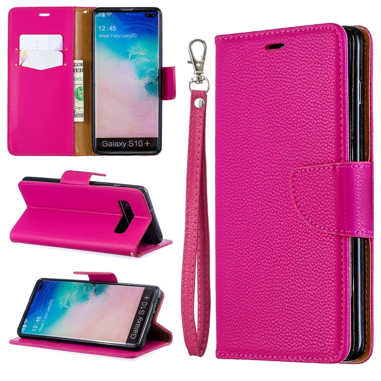 

Litchi Skin PU Leather Stand Wallet Case for Samsung Galaxy S10 Plus - Rose, Galaxy S10 Plus