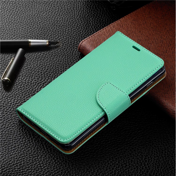 Lichia Pele PU Couro Stand Case Carteira Para Samsung Galaxy S10 Plus - Verde-7