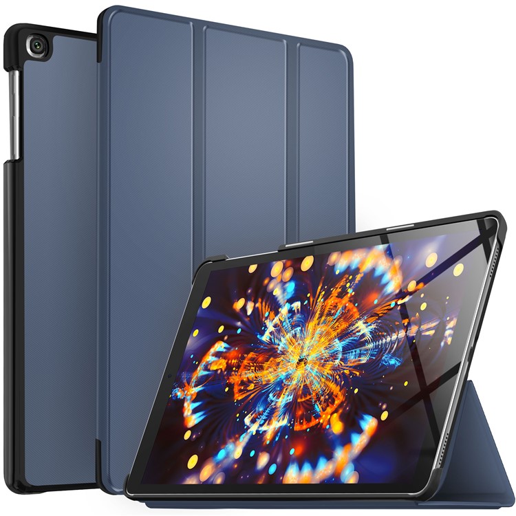 Tri-fold Leather Stand Case for Samsung Galaxy TAB A 10.1 (2019) SM-T510/SM-T515 - Blue-1