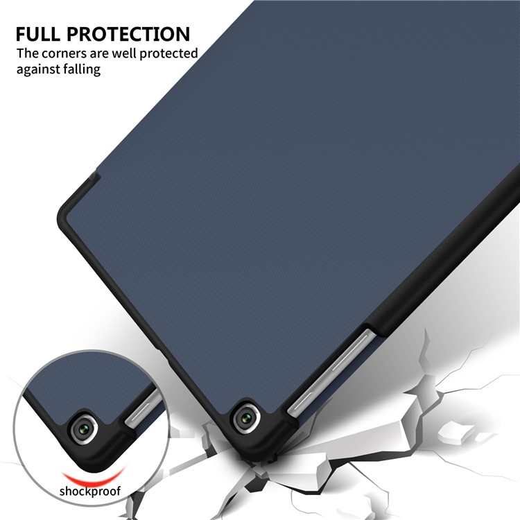 Tri-fold Leather Stand Case for Samsung Galaxy TAB A 10.1 (2019) SM-T510/SM-T515 - Blue-3