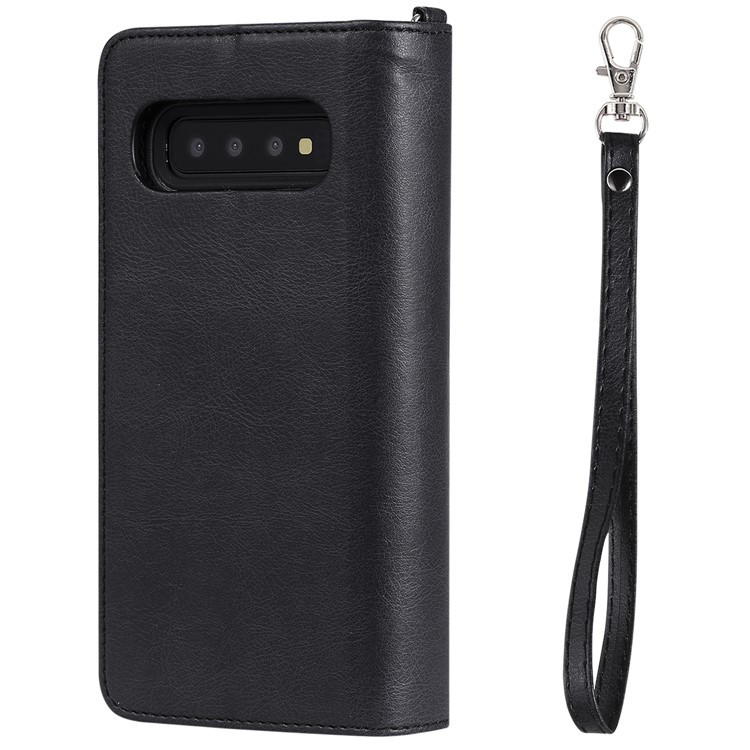 Detachable 2-in-1 TPU + Zipper Wallet Leather Flip Casing for Samsung Galaxy S10 - Black-5