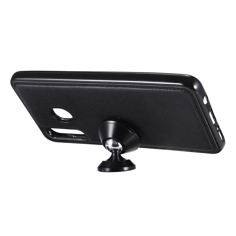 Magnetic KT Leather Series-3 Retalla de Cuero de Billetera 2 en 1 Desmontable Para Samsung Galaxy A50 / A30 / A20 - Negro