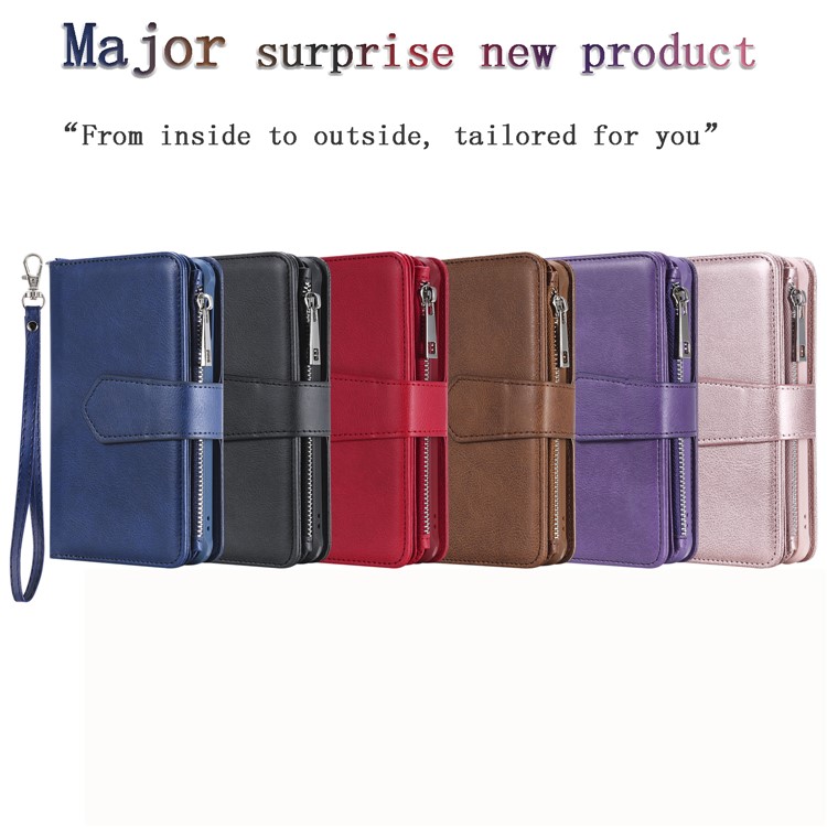 Detachable 2-in-1 TPU + Zipper Wallet Leather Flip Casing for Samsung Galaxy S10e - Black-15