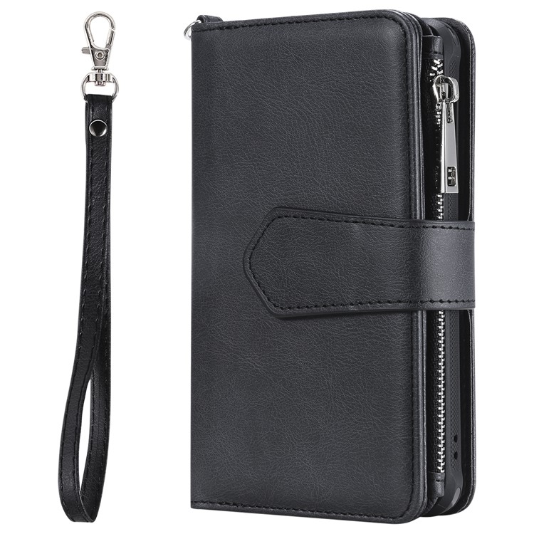 Detachable 2-in-1 TPU + Zipper Wallet Leather Flip Casing for Samsung Galaxy S10e - Black-4