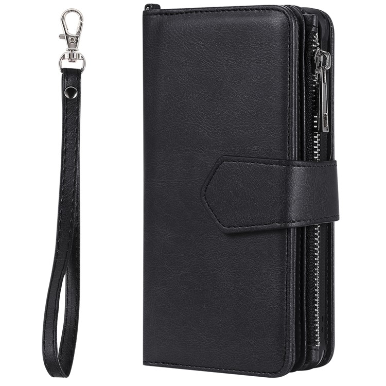 Detachable 2-in-1 TPU + Zipper Wallet Leather Mobile Cover for Samsung Galaxy S10 Plus - Black-4