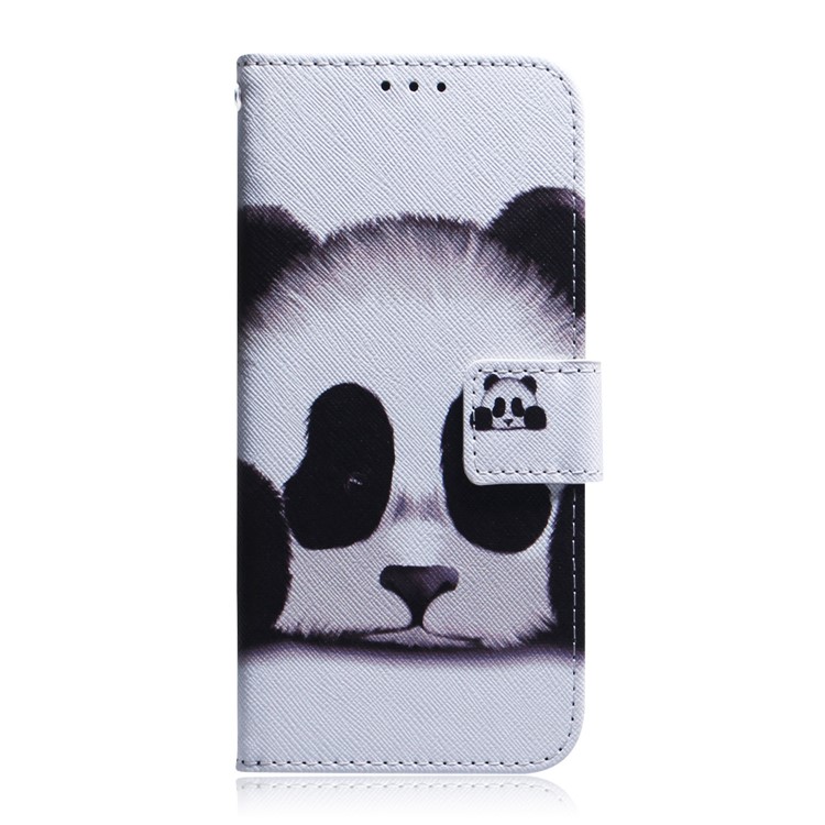 Patterned Leather Wallet Case for Samsung Galaxy A40 - Panda-2