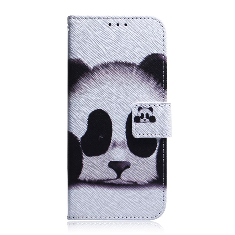 Custodia di Portafoglio in Pelle Modellata Per Samsung Galaxy A40 - Panda-2