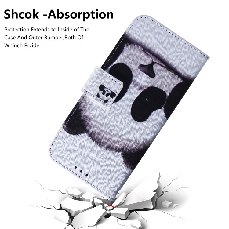 Patterned Leather Wallet Case for Samsung Galaxy A40 - Panda-5