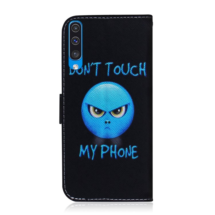 PU Carteira De Couro Padrão De Impressão Stand Phone Case Protetor Para Samsung Galaxy A50 - Não Toque-3